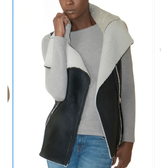 Olive & Oak Grey faux suede and shearling vest - Picture 7 of 7